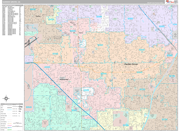 Garden Grove Wall Map